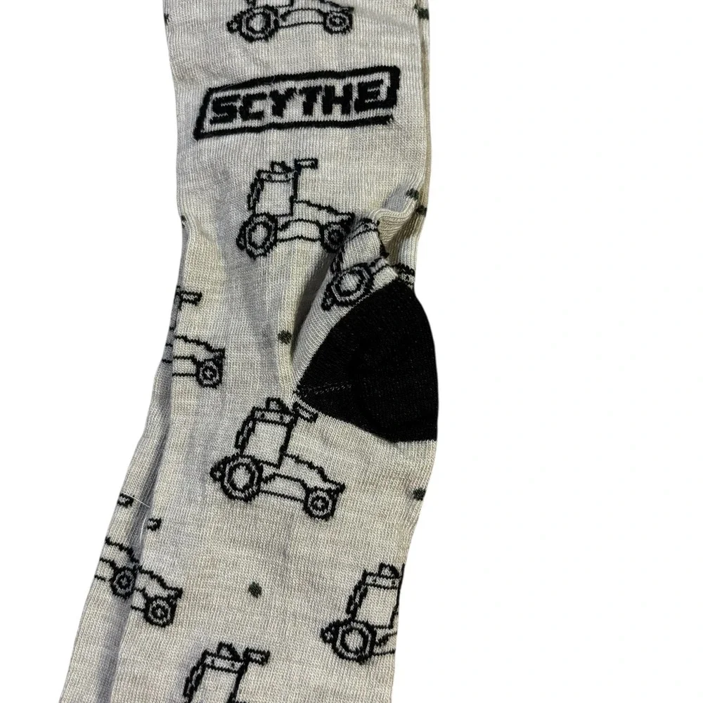 Scythe Golf Print Calf Socks Tan Black Mens Large‎